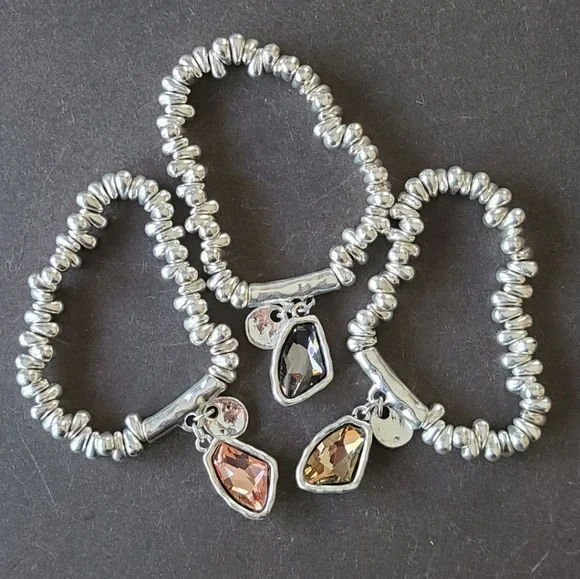 STALAGMITA • Bohemian Bracelet with Swarovski Smoked Gray Crystal